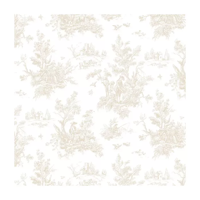 Toile Wallpaper Beige Norwall Wallcovering AB27655