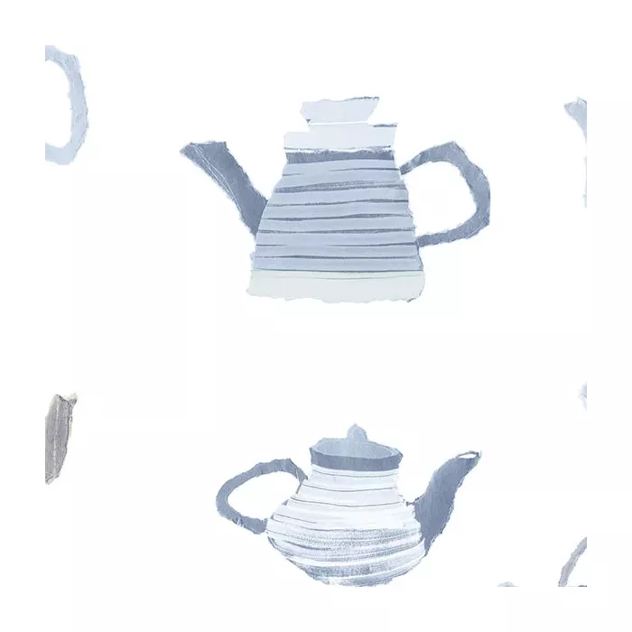 Tea Pots Wallpaper Blue, Beige Norwall Wallcovering CK36635