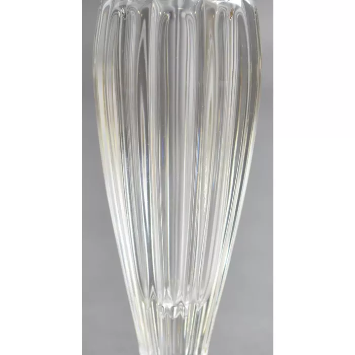 Crystal Vase - Holly & Panel Pattern Bud Vase - 7.375" Tall