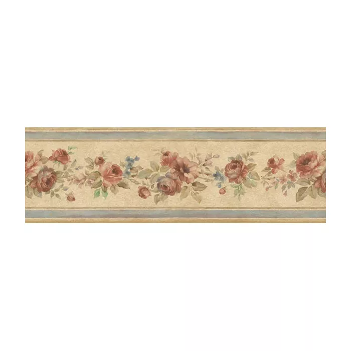 White Wedding Wallpaper Border Beige, Blue, Green, Pink, Brown Norwall Wallcovering PR79651
