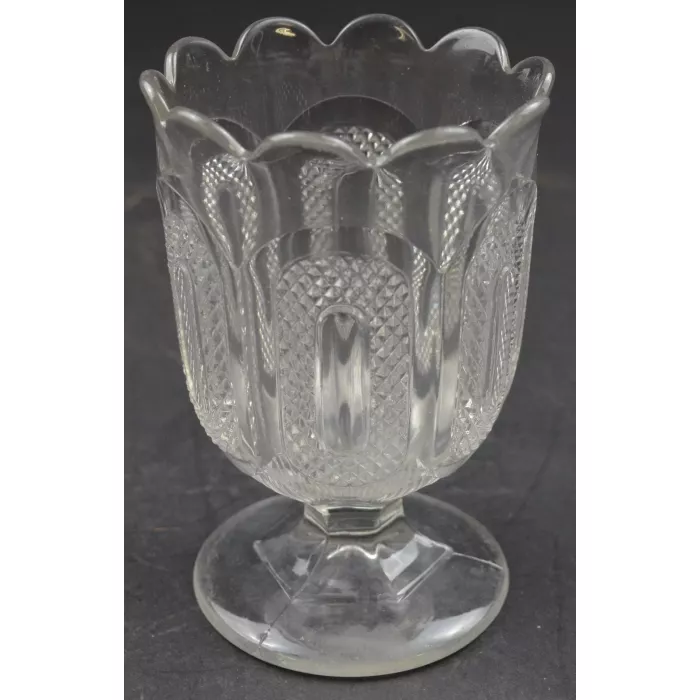 Gillinder And Sons Buckle Pattern - Scalloped Open Sugar - 5" Tall