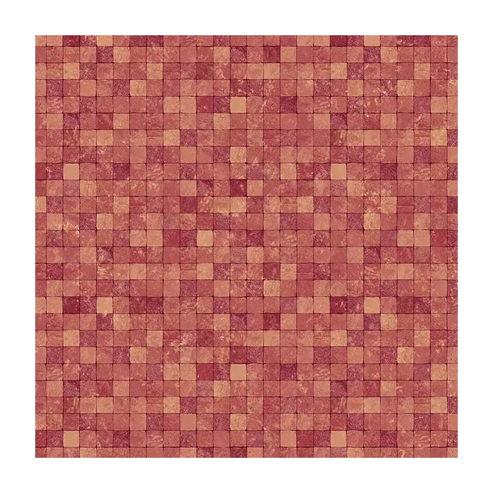 Burnt Red Gold Faux 1/2 inTile Burnt Red, Burgandy, Goldtone Norwall Wallcovering G67424