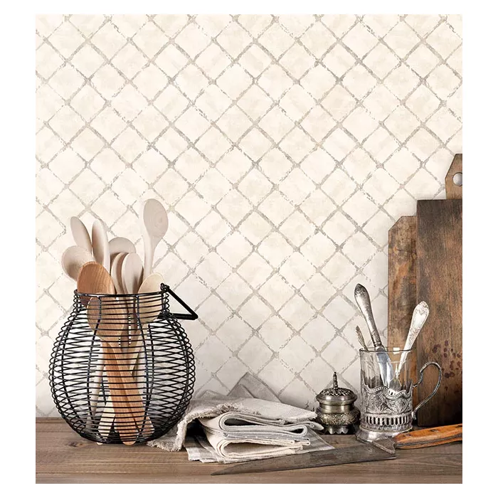 Chicken Wire Wallpaper Beige, Grey, Swiss Coffee, Cream Norwall Wallcovering FH37550