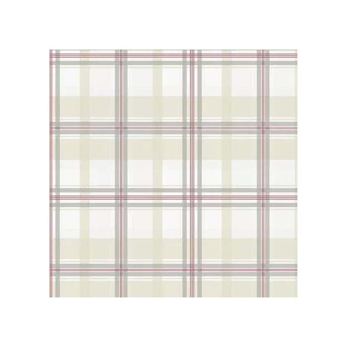 Plaid Wallpaper Red, Beige, Grey Norwall Wallcovering KE29913