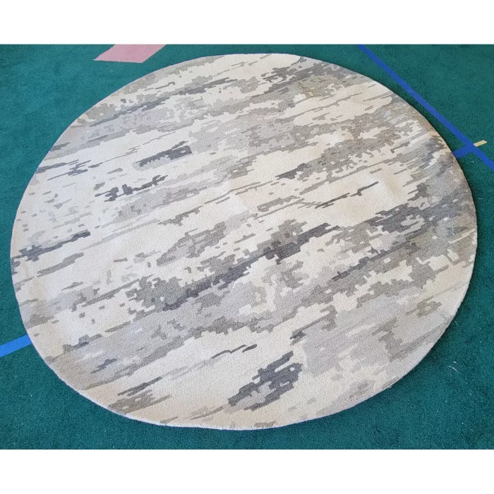 Jahiem Handmade Tufted Wool Multicolor Rug - Round 8ft