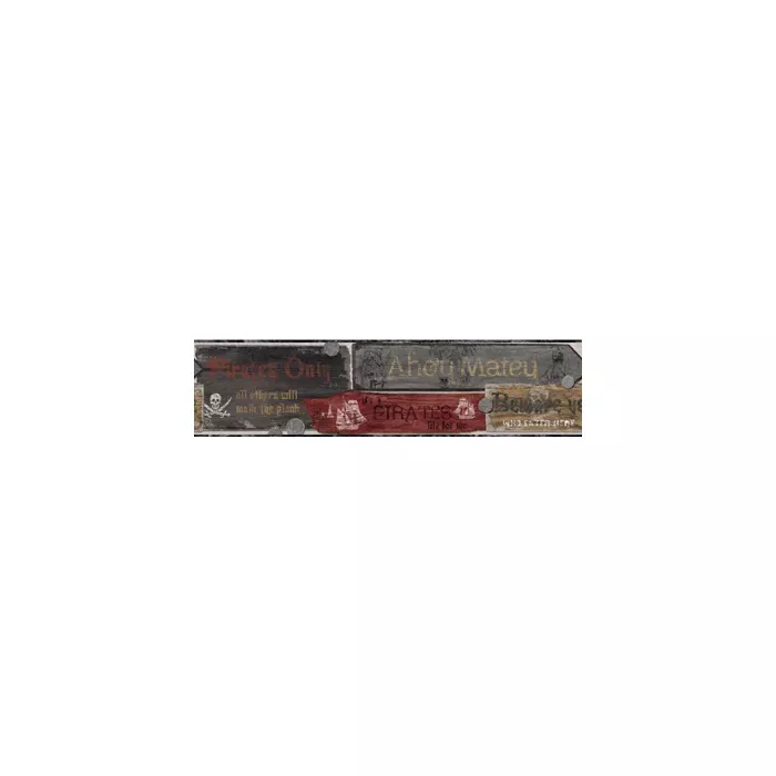 Charcoal Weather Pirate Sign Wallpaper Border ZB3113BD