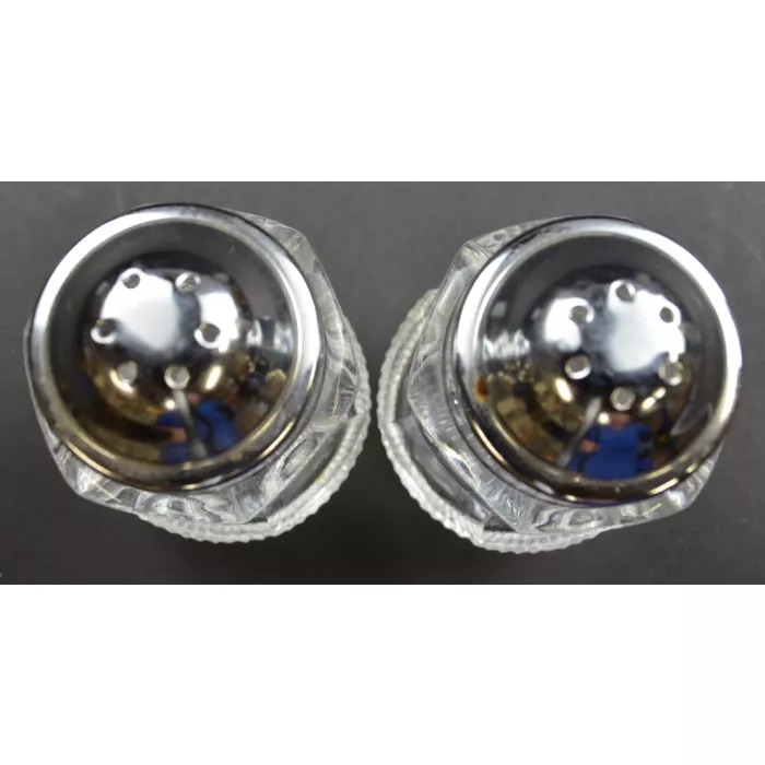 Vintage Clear Glass Panel Design Salt & Pepper Shakers - 3.75" Tall