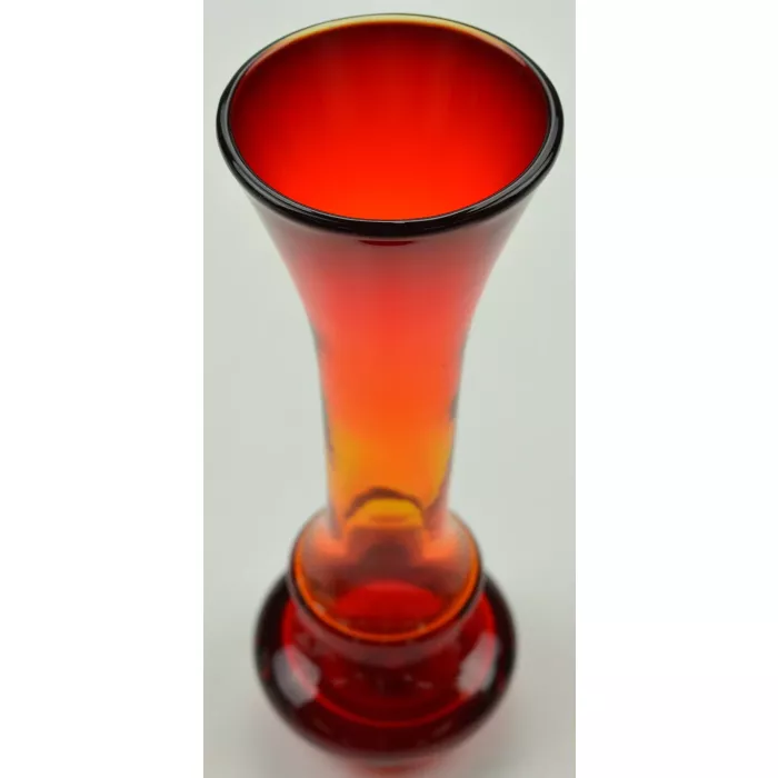 Amberina Stretch Vase - 7.5" Tall - Vintage Collectible