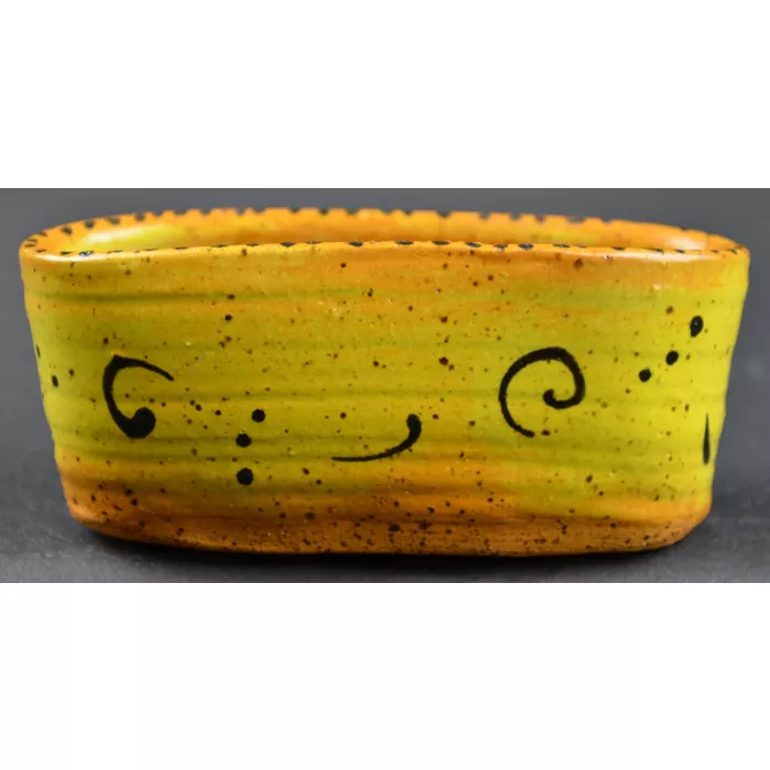 Collectible Handmade Yellow Herb Planter - 2" Tall