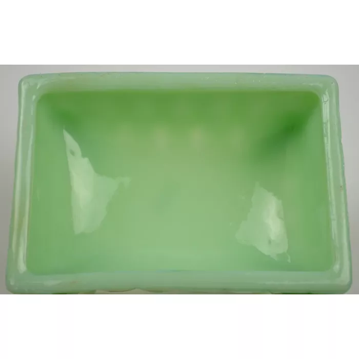 Jadeite Footed Trinket Box With Lid - 5" Tall
