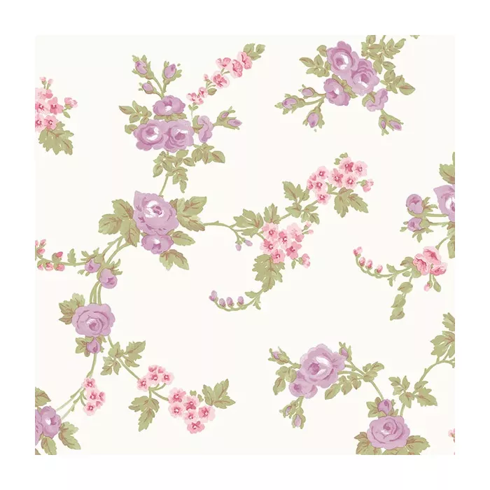 Chic Rose Wallpaper Pink, Purple, Beige, Cream Norwall Wallcovering AB42416