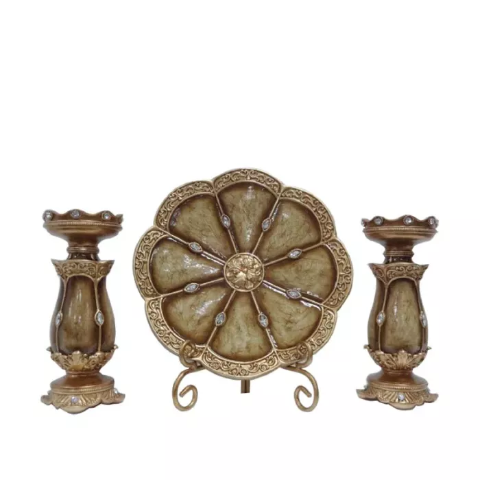 D'Lusso Designs - Seville Collection - Charger Plate & Candlestick Holder Set