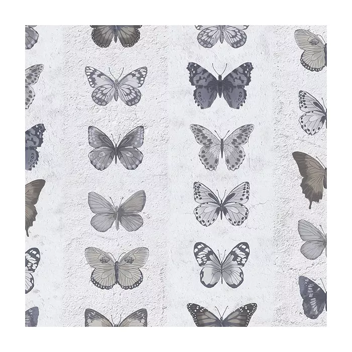 Jewel Butterflies Stripe Wallpaper Blue, Grey, Dove, Brown Norwall Wallcovering G67991