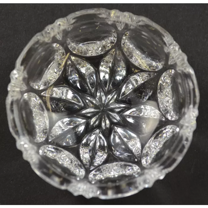 Clear Pressed Glass Circle & Diamond Patterm Mini Cream & Sugar Set