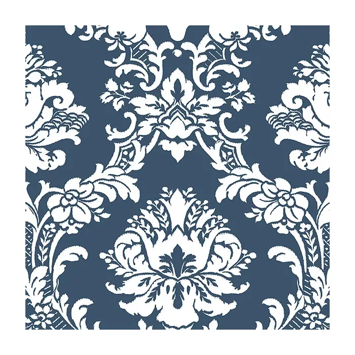 Document Damask Wallpaper Blue, Pearl Norwall Wallcovering CS35600