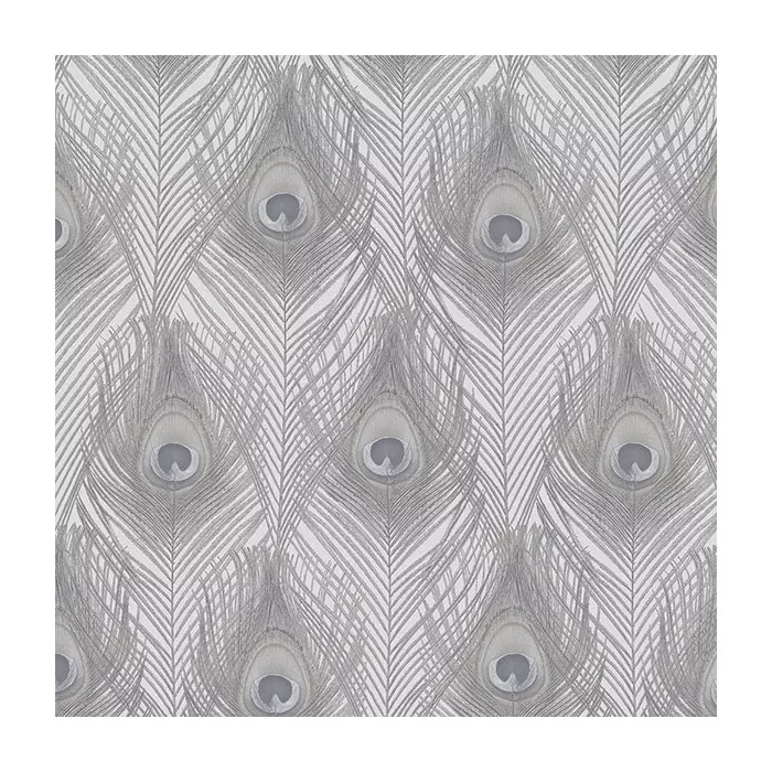 Peacock Wallpaper Grey, Dove, Slate Silver Norwall Wallcovering G67977