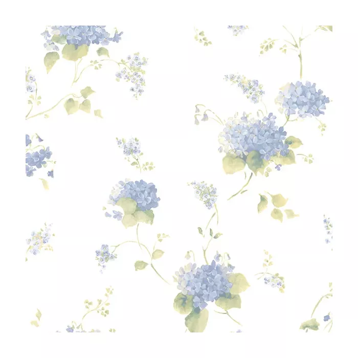 Hortensia Trail Wallpaper Navy, Green Norwall Wallcovering CN24645