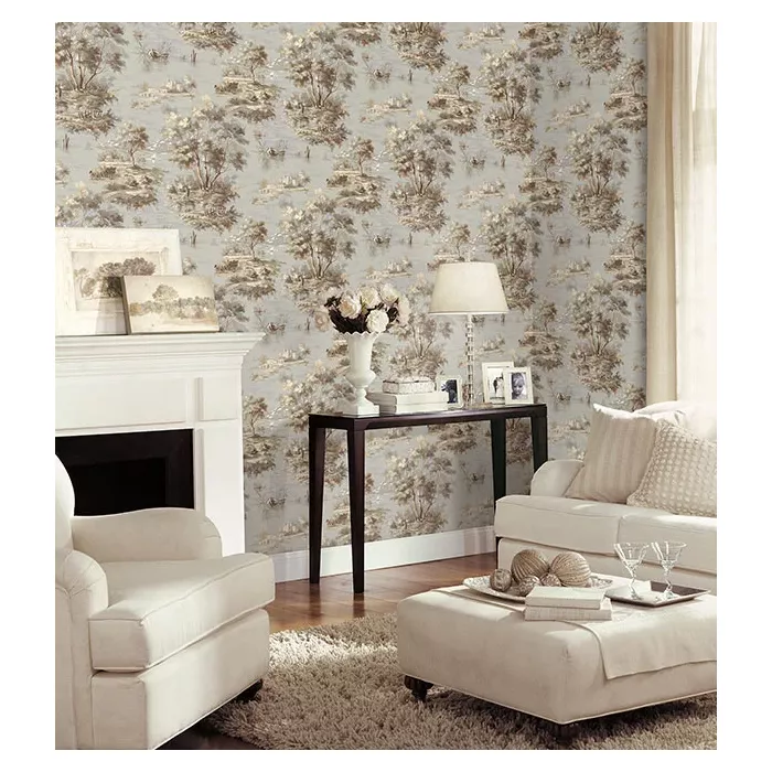 La Campagne Wallpaper Grey, Green Norwall Wallcovering MH36514