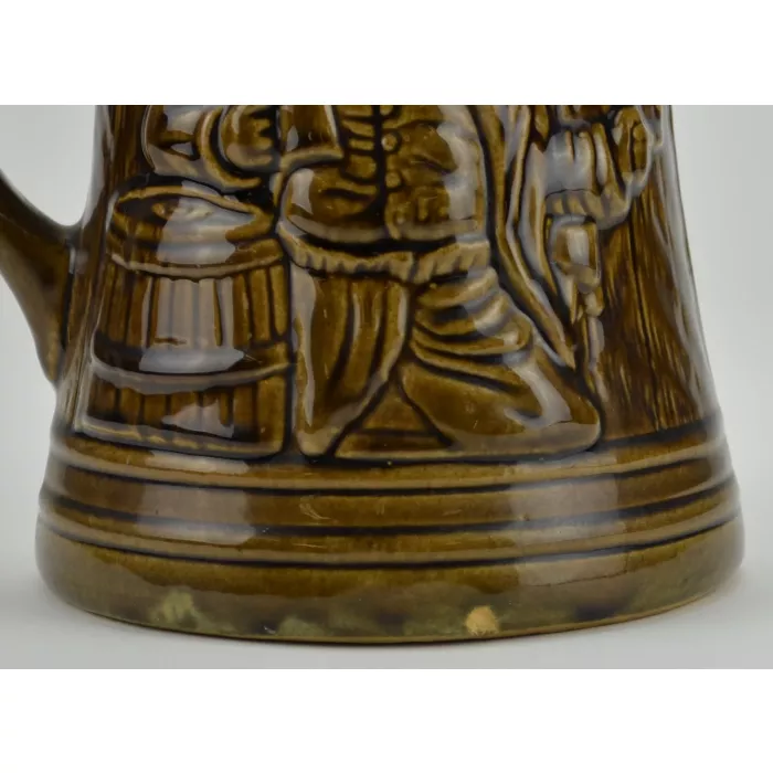 McCoy Buccaneer Pattern Vintage Beer Set - Lidded Canister, Pitcher & Six Mugs