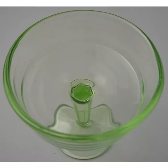 Vintage Green Depression Glass Compote - 6" Tall