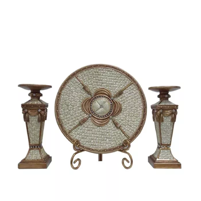 D'Lusso Designs - Drape Collection - Charger Plate & Candlestick Holder Set