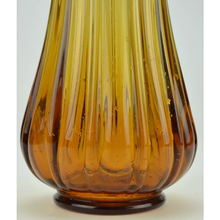 Amber Art Glass Swung Stretch Vase - 20.5" Tall