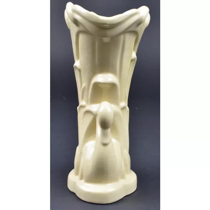 Ceramic White Swan Vase - Reproduction of Original McCoy - 9.5" Tall