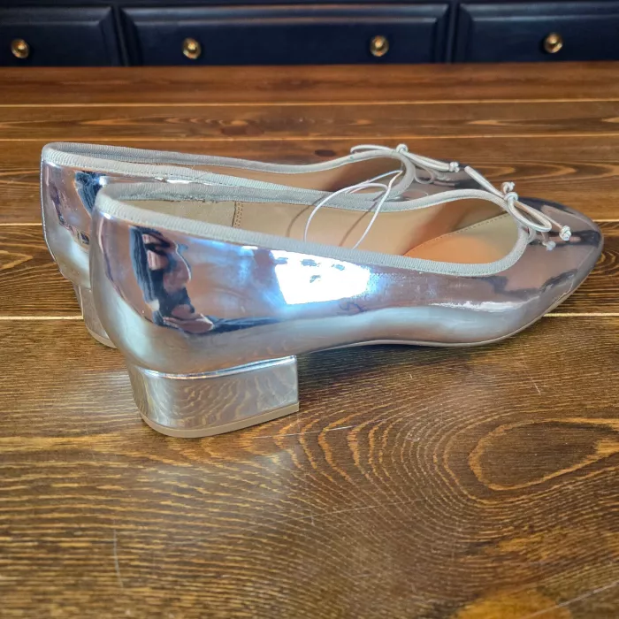 Women's Joy Ballet Pumps Silver Sz 8