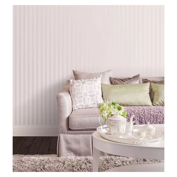 Matte / Shiny Stripe Emboss Wallpaper Light Purple Norwall Wallcovering IM36413