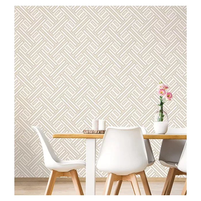 Rectangles Wallpaper Beige, Taupe, Antique White Norwall Wallcovering GX37606