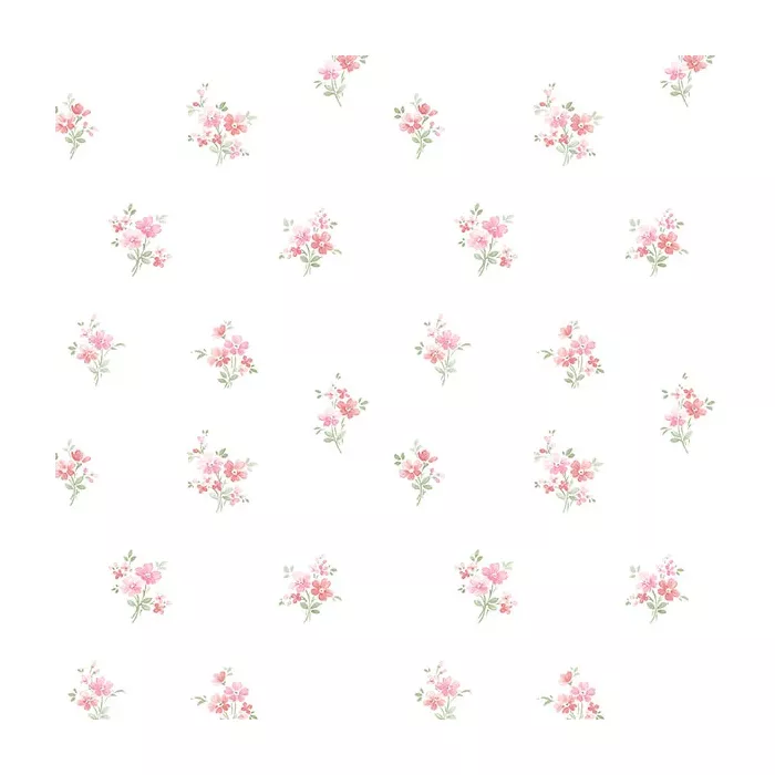 Delicate Daisies Wallpaper Pink, Green Norwall Wallcovering PR33842