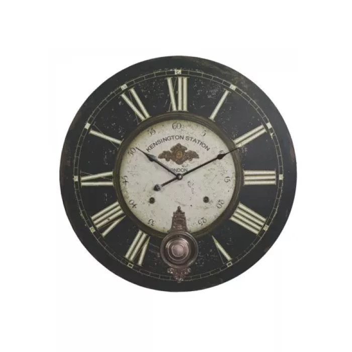 Large Hanging Wall Clock With Pendulum - Kensington Station London