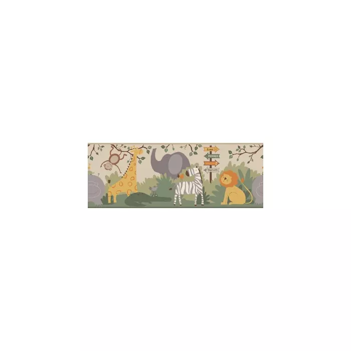 Neutral Exotic Day at the Zoo Wallpaper Border ZB3208BD