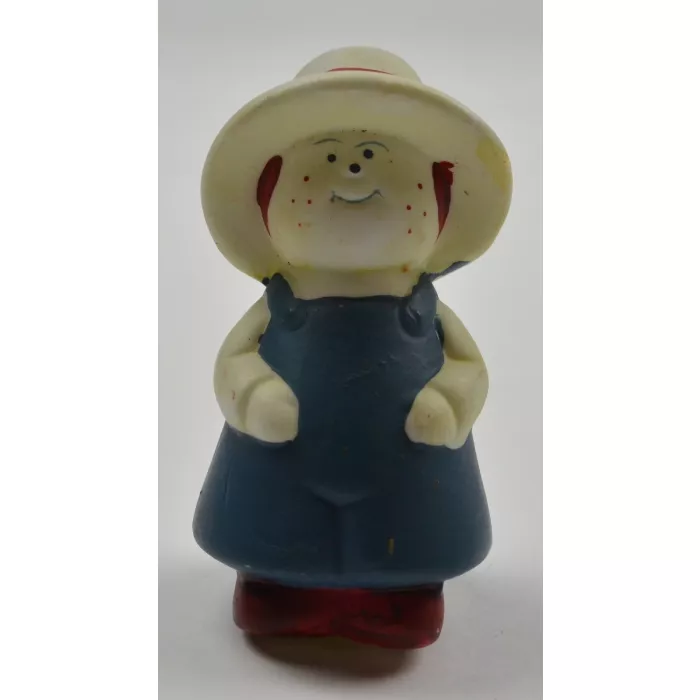 Woman In Blue Dress And White Hat Porcelain Salt Shaker - 3" Tall