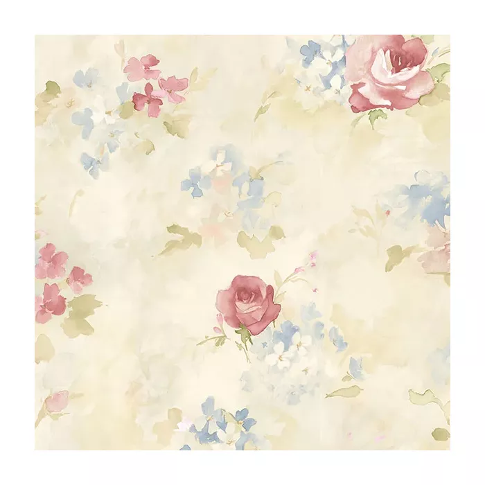 Morning Dew Wallpaper Pink, Blue, Cream Norwall Wallcovering AB42418