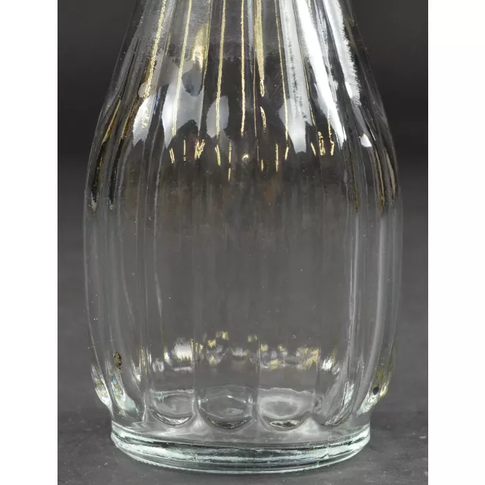 Clear Glass Fluted Paneled Pattern Flower Vase No. 4034 - 8" Tall