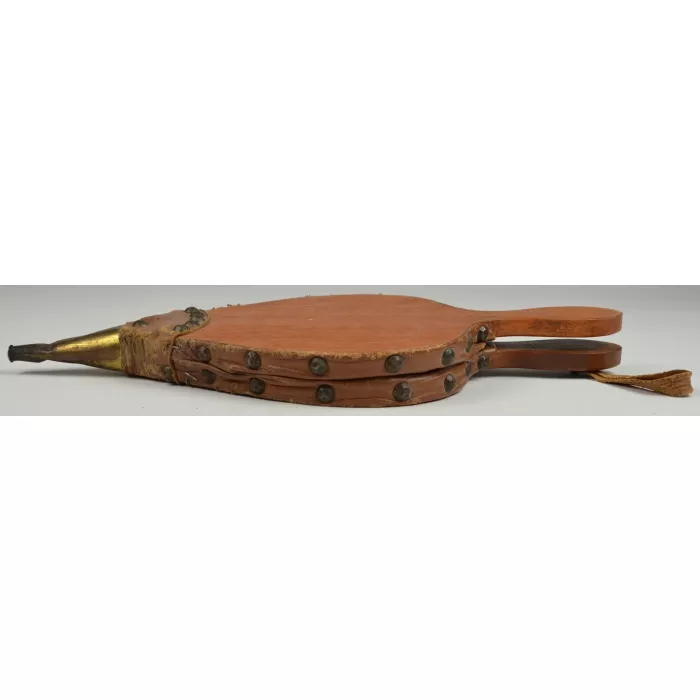 Antique Wood & Leather Hearth Fireplace Bellows - 17" Tall