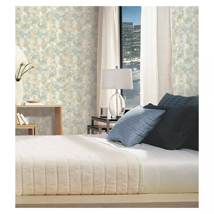 Luna Texture Wallpaper Blue, Cream Norwall Wallcovering TX34835