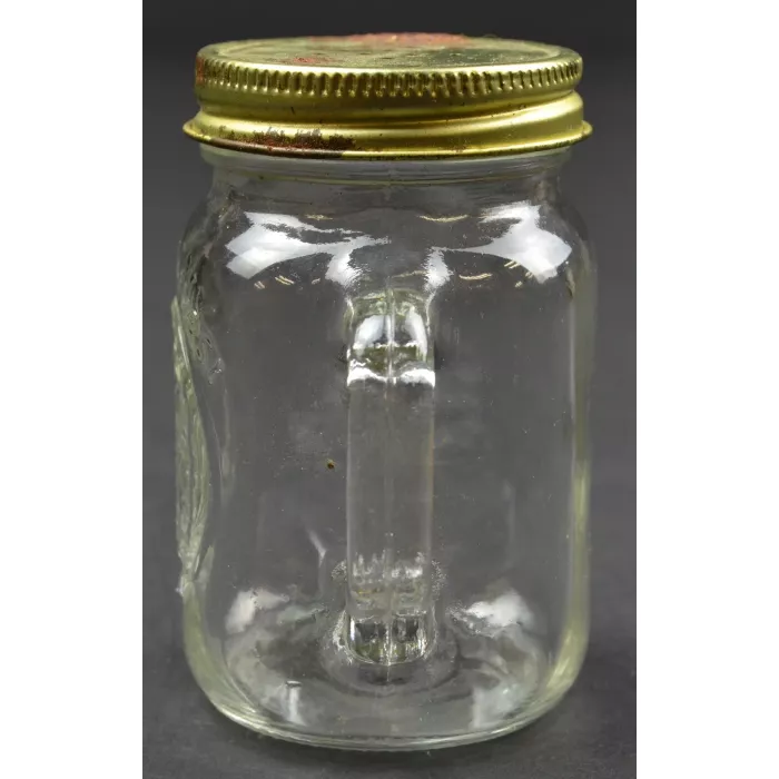 Vintage Clear Glass Golden Harvest Cornucopia Salt Shaker With Metal Lid