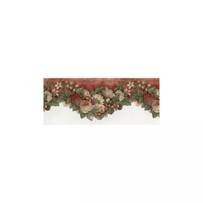 Antique Floral Red Wallpaper Border 41776110