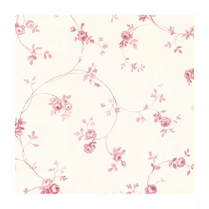 Delft Rose Wallpaper Pink, Rose, Cream Norwall Wallcovering PR33825