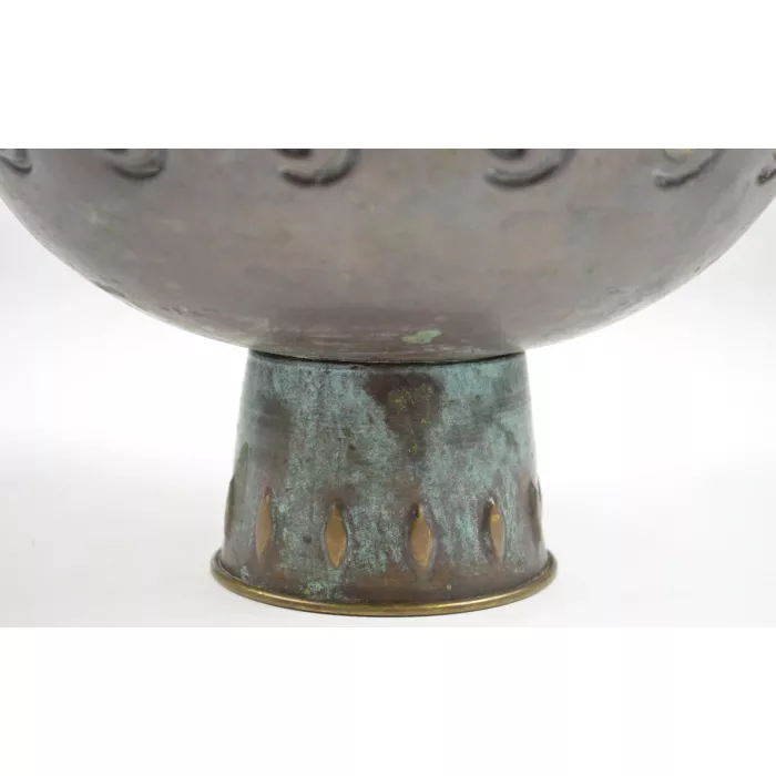 Decorative Footed Pedestal Metal Bowl - 5" Tall