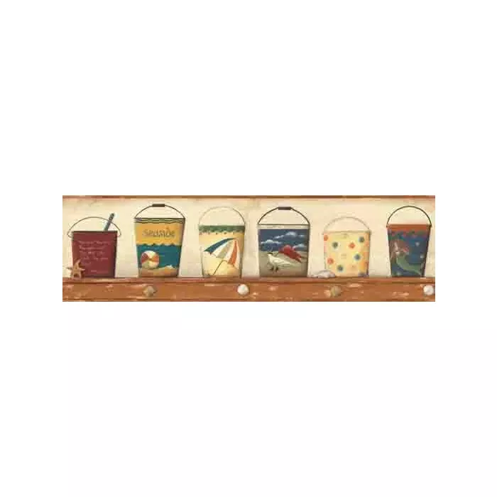 Terracota Beach Pails Wallpaper Border