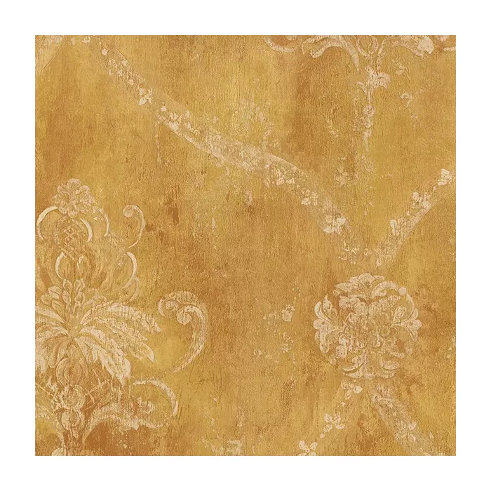 Regal Damask Wallpaper Ochre, Yellow Norwall Wallcovering CH22566