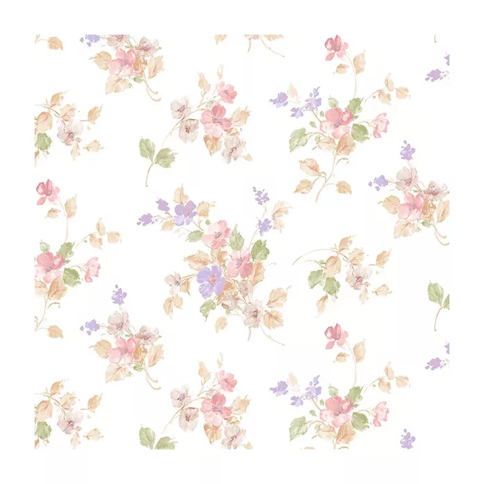 Blossom Mini Wallpaper Pink, Purple, Green Norwall Wallcovering PP27747