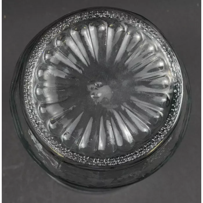 Vintage Clear Glass Panel Pattern Footed Flower Vase - 9.75" Tall