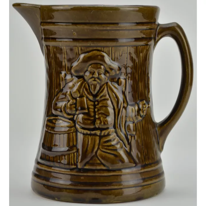 McCoy Buccaneer Pattern Vintage Beer Set - Lidded Canister, Pitcher & Six Mugs