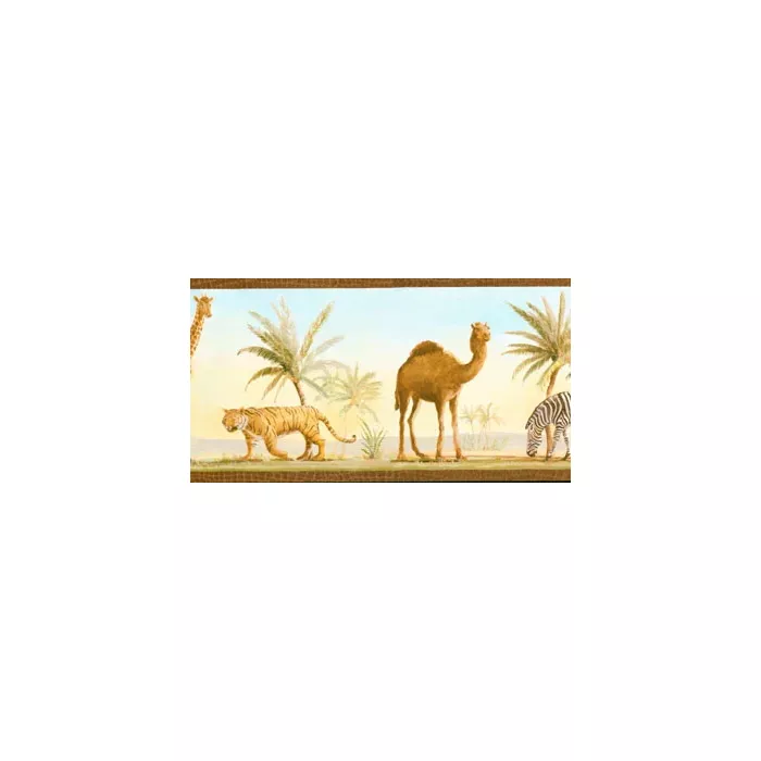 Brown Safari Animal Print Wallpaper Border