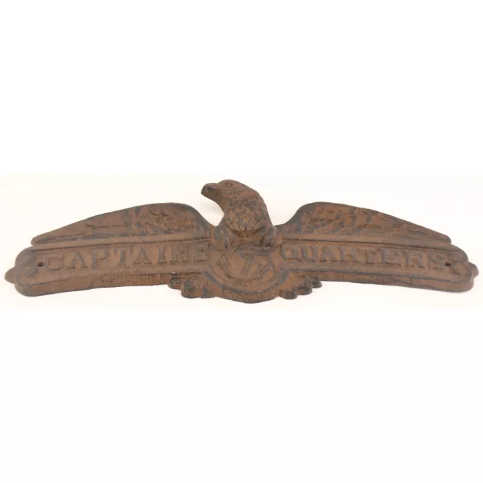 Cast Iron Indoor / Outdoor Plaque - Captain's Quarters - Rust Finish