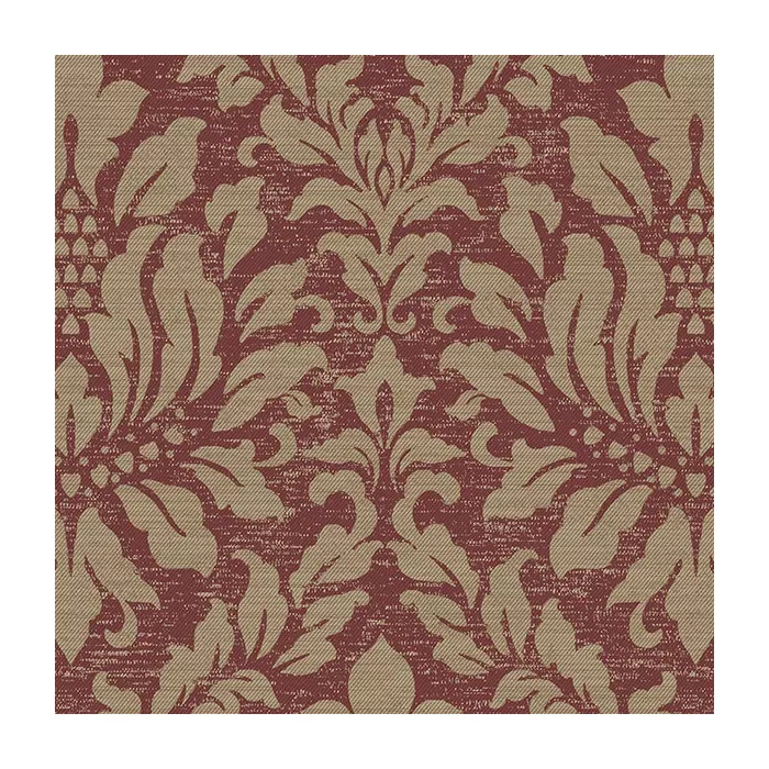 Stitched Damask Wallpaper Red, Metallic Gold Norwall Wallcovering SD36139